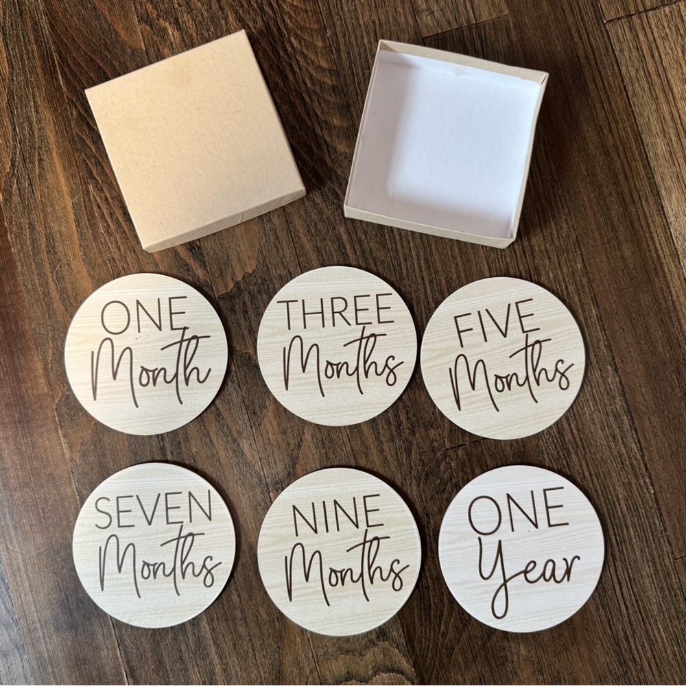 Milestone Wooden Discs for Baby Celebrations